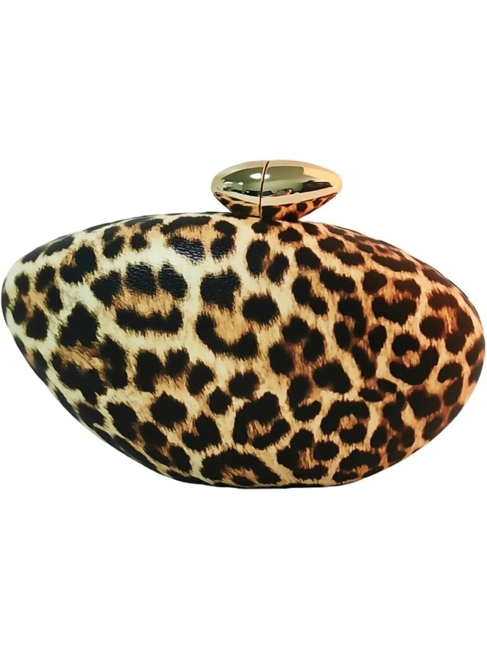Women's Leopard Print Acrylic Shell Clutch Purse Removable Chain Shoulder Bag
